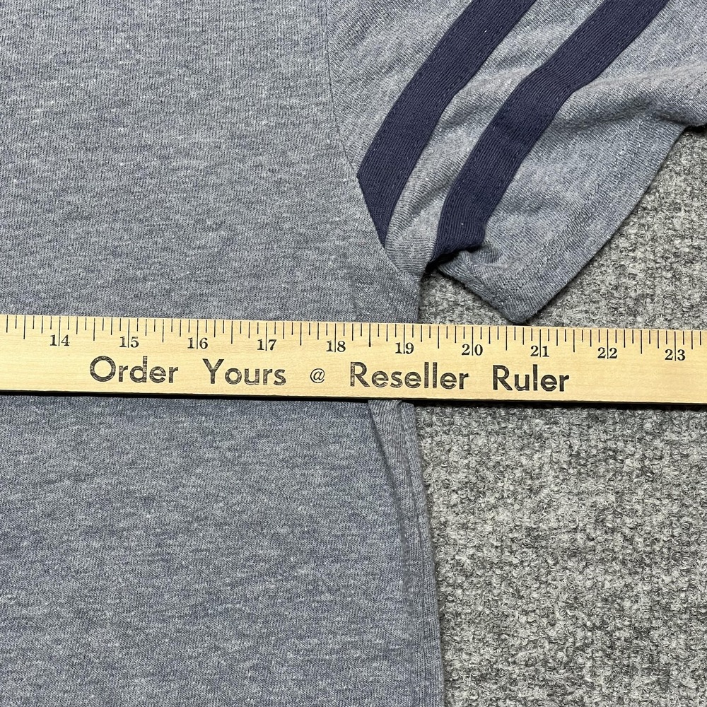 Flylow Shirt Womens Large Gray Ski Graphic Ringer V Neck Striped Short Sleeve - Picture 8 of 9